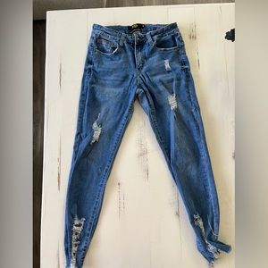 Skinny ripped Blue jeans